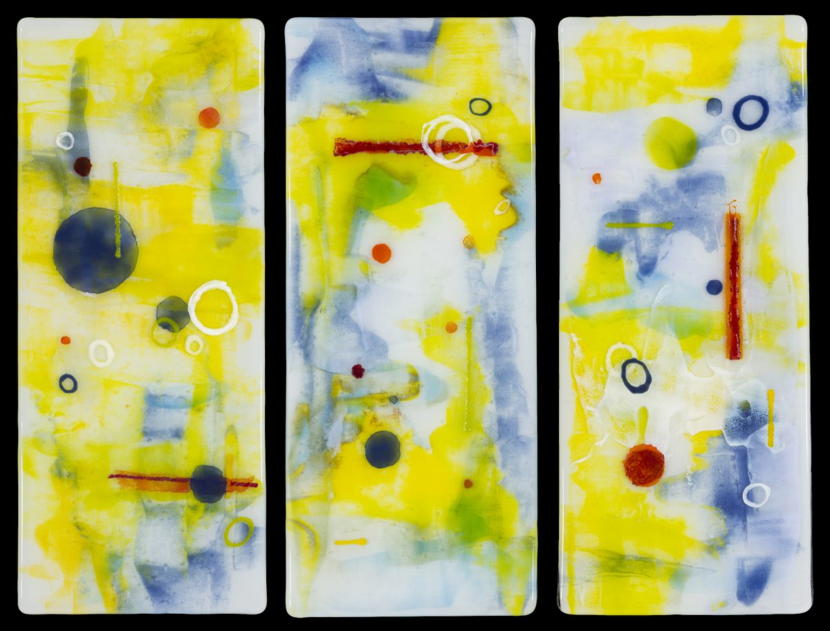 Quiet Composure Triptych Jennifer Baker Glass Art