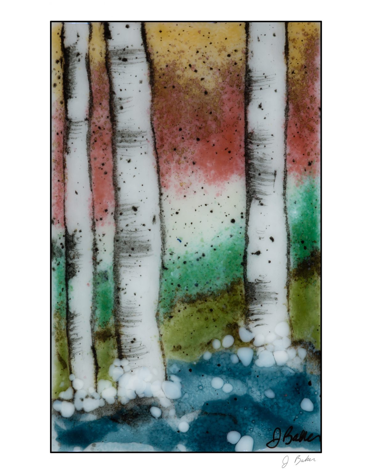 Sgraffito Print 25 Jennifer Baker Glass Art